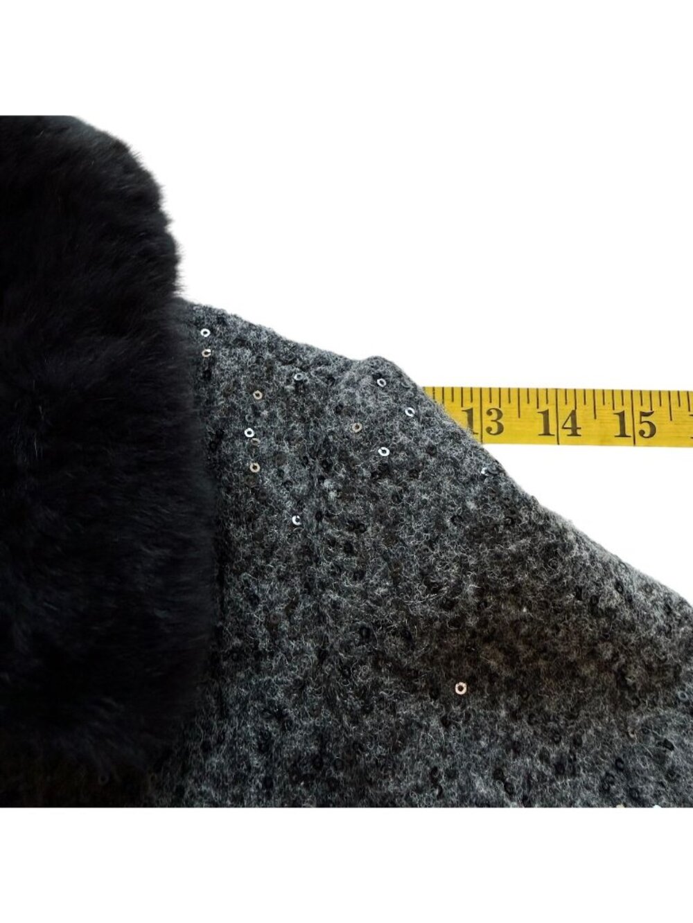 Blumarine Girls 3T Coat Wool Blend Black w Logo Detachable Faux Fur Collar Italy - Picture 16 of 16